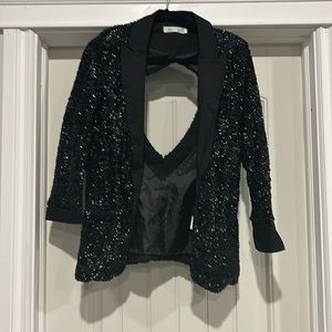 MINKPINK cutout back sequinned blazer